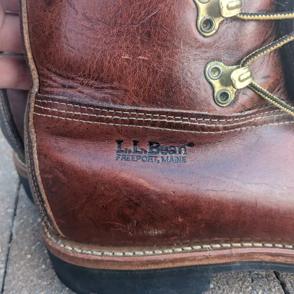 LL Bean Vintage Leather Work Boots Made in USA - Picture 2 of 7